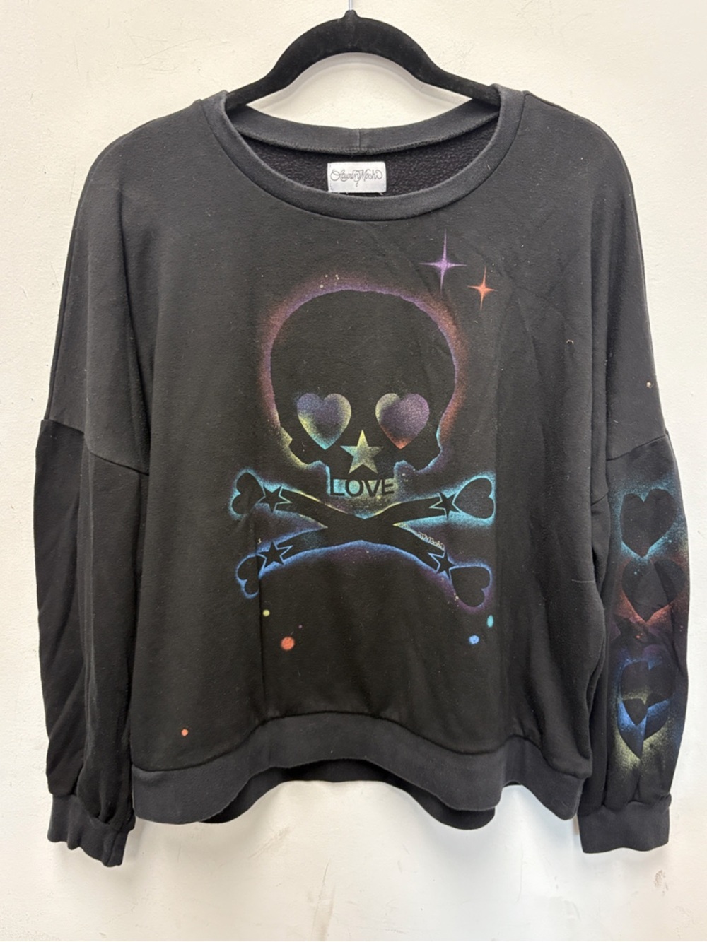 Lauren Moshi Black Sweatshirt with White Logo Tag